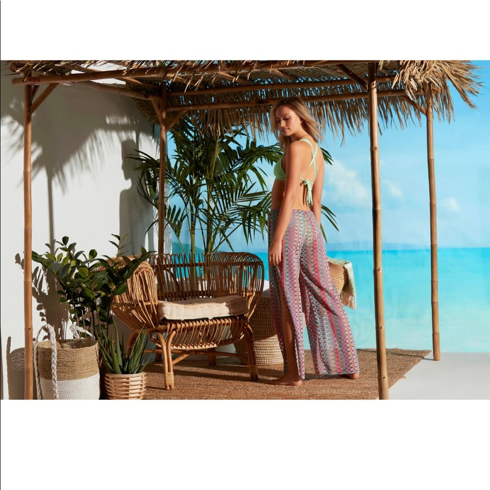 Becca Drawstring Side Slit Cover Up Pants NWT Small - Picture 4 of 6